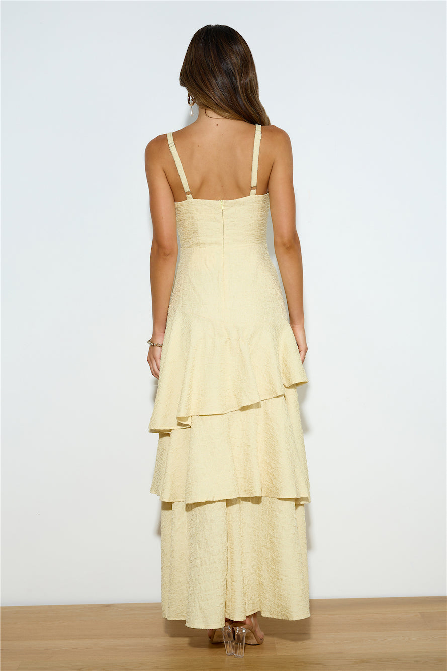 Red Carpet Entrance Maxi Dress Lemon