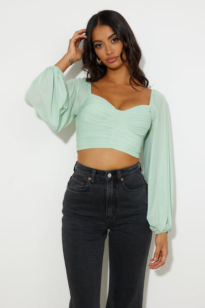 Enchanting Hymns Crop Light Green