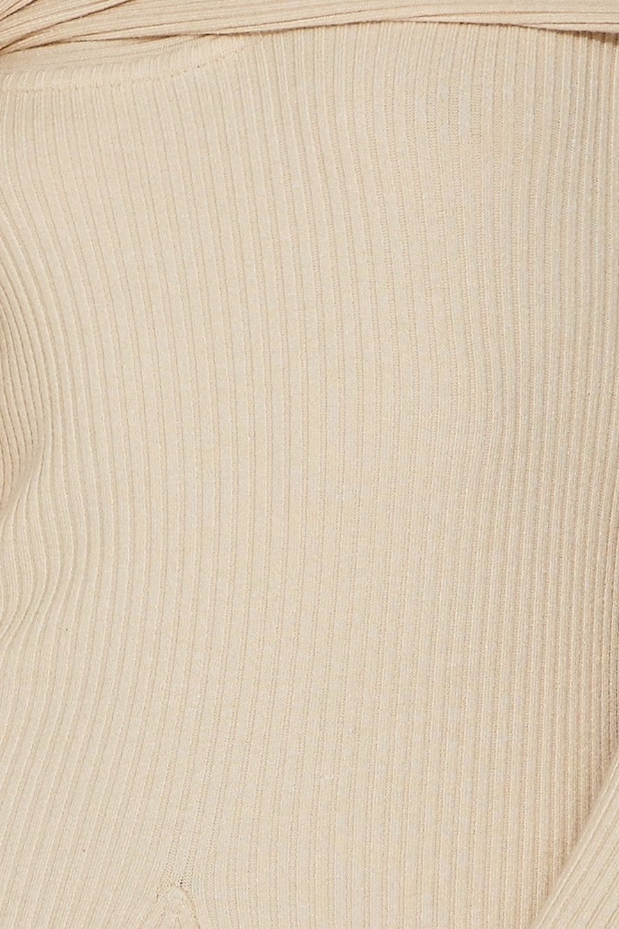 Unfolding Adventure Midi Dress Beige