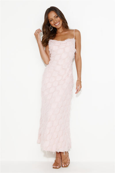 Never Unnoticed Cowl Neck Midi Dress Pink