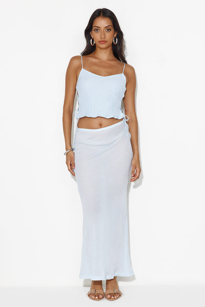 LIONESS Endless Maxi Skirt Pale Blue