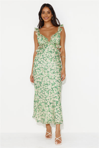 Hours Of Joy Maxi Dress Green