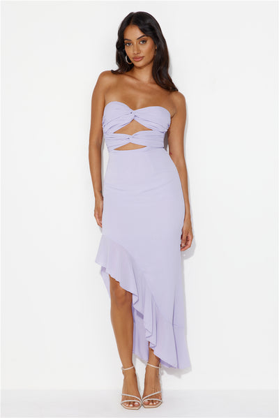 Supermodel Moment Strapless Midi Dress Purple