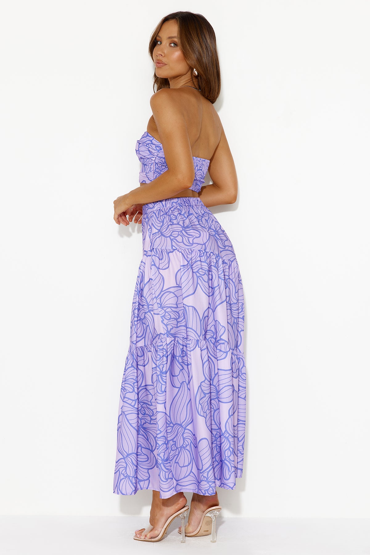 Swirls Surrounding Me Maxi Skirt Purple