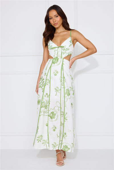 Summer Garden Maxi Dress Green