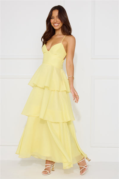 Mysterious Beauty Maxi Dress Yellow