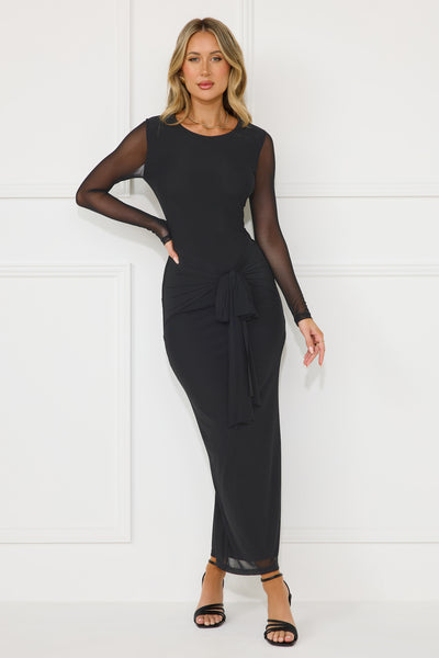 Brilliant Vibes Long Sleeve Maxi Dress Black