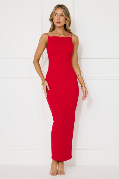 Touch Of Luxe Maxi Dress Red