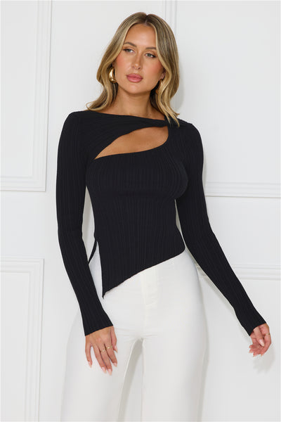 Off To Work Long Sleeve Top Black