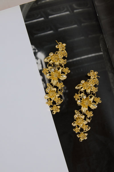 18k Gold Plated Lilly Valley Earrings Gold