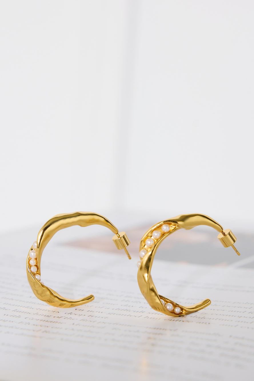 18k Gold Plated Chic Open Hoop Earrings Gold