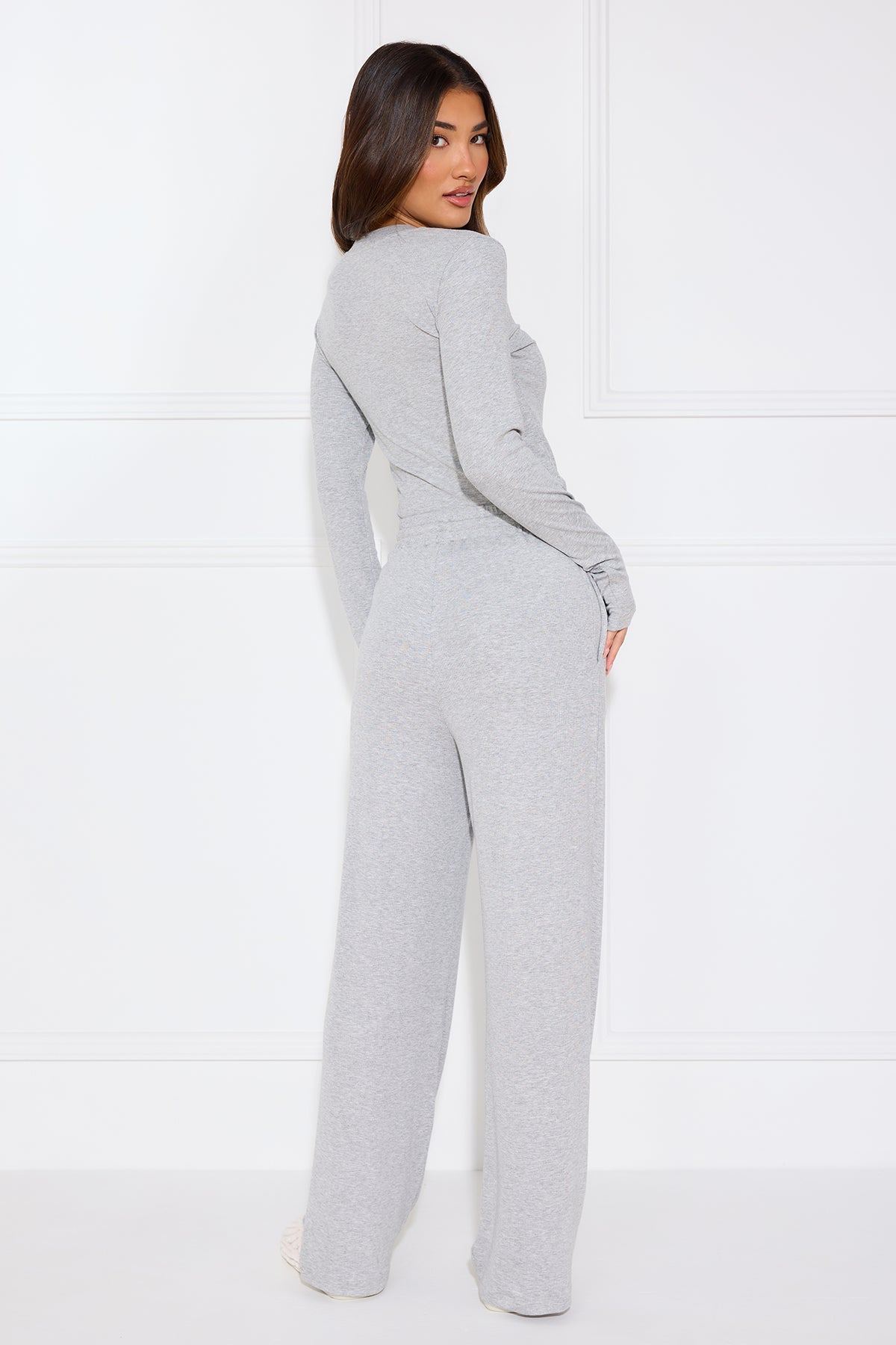 Cloud Nine Long Sleeve Pyjama Top Grey