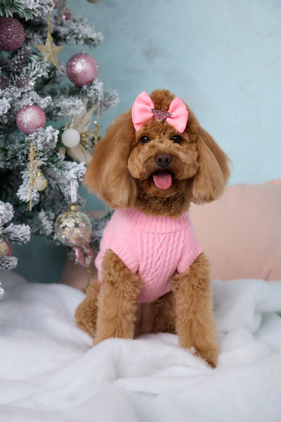 Trendsetter Poppy Dog Knit Sweater Pink