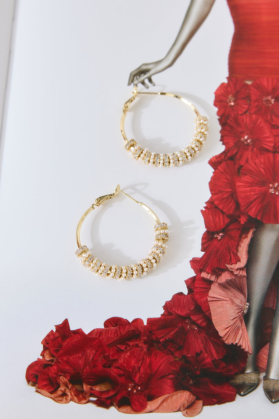18k Gold Plated Haysle Hoop Earrings Gold