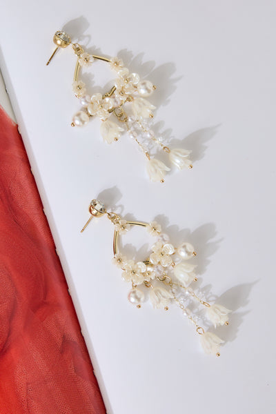 18k Gold Plated Sparkle Pearl Earrings Gold