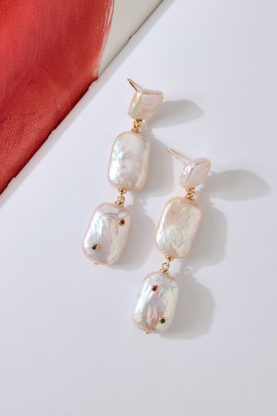 18k Gold Plated Daria Freshwater Pearl Earrings Gold