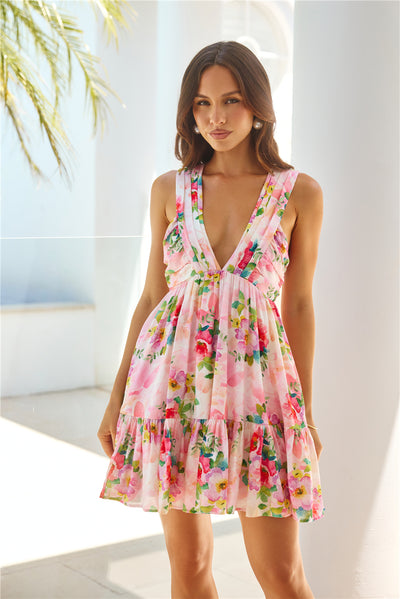 Parisian Garden Mini Dress Pink