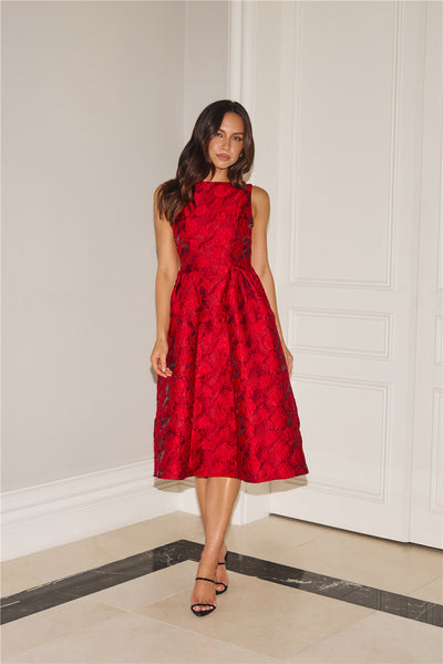 All Things Girly Midi Dress Red