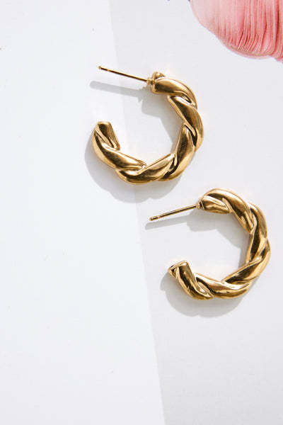 18k Gold Plated Empress Hoop Earrings Gold