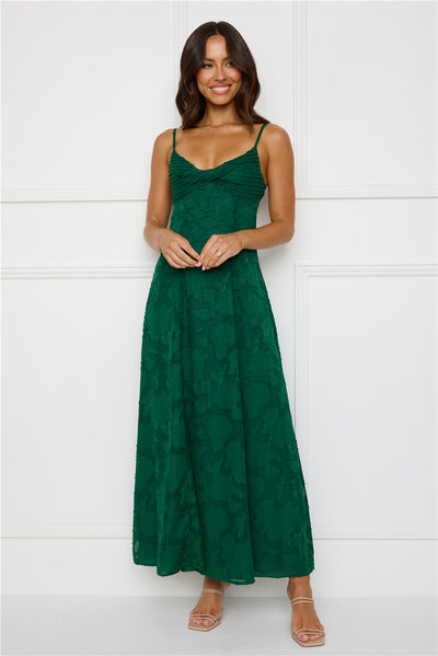 Pine Blossom Maxi Dress Green