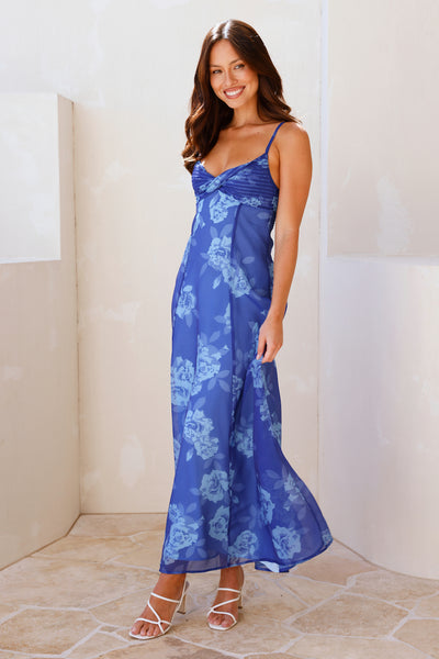 Spring Forward Maxi Dress Blue