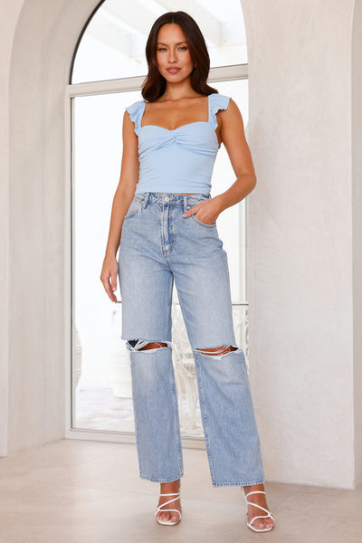 Elevated Essentials Crop Top Blue