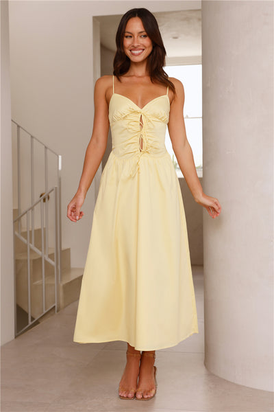 Beachside Joys Midi Dress Yellow