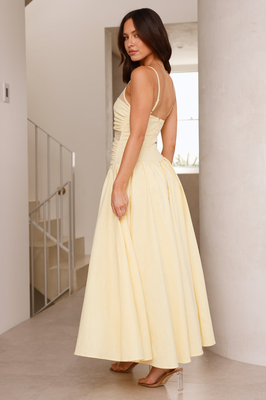 Enchanted Flora Maxi Dress Yellow