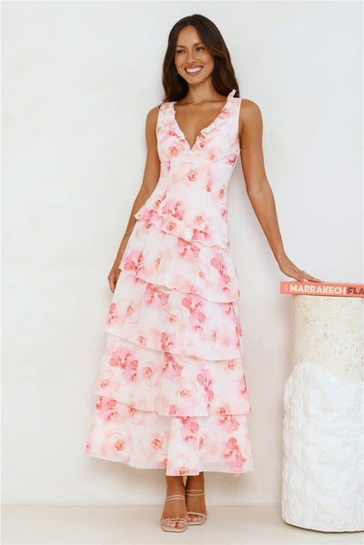 Sunset In Bali Maxi Dress Pink