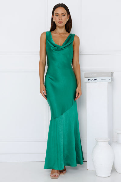 Franka Satin Maxi Dress Green