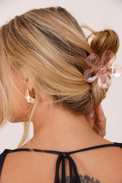 Beach Flower Claw Clip Pink