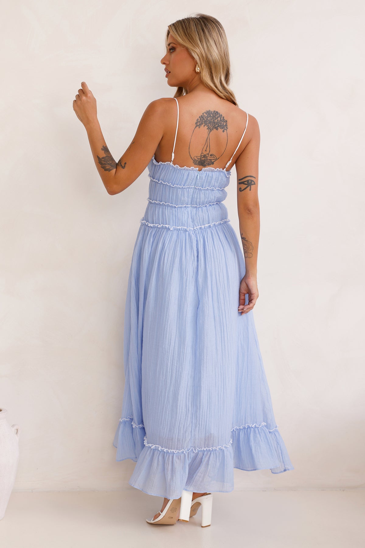 Season Beam Maxi Dress Blue