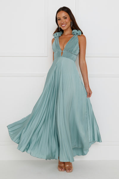 Something Special Satin Midi Dress Sage