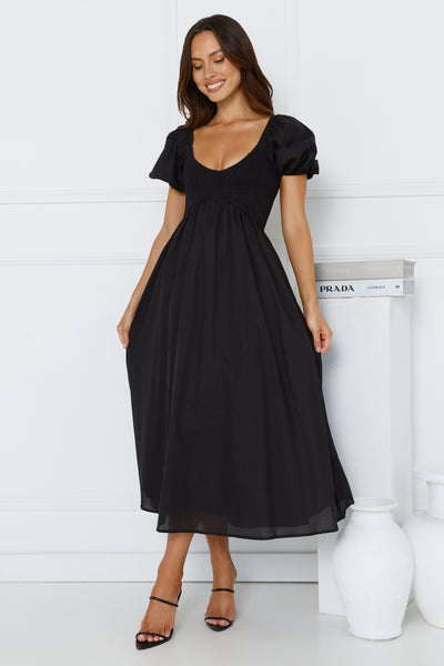 Twilight Day Midi Dress Black