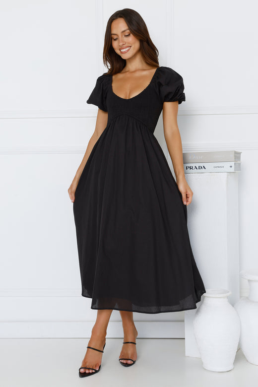 Twilight Day Midi Dress Black