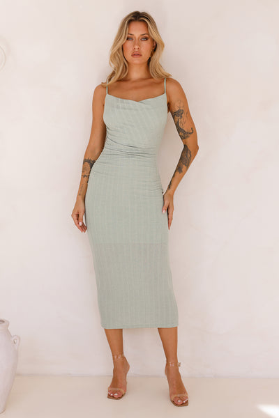 Impressing All Midi Dress Sage