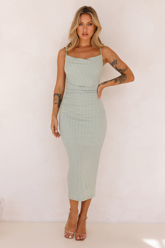 Impressing All Midi Dress Sage