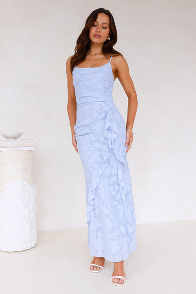 Fresh Rosebud Maxi Dress Blue