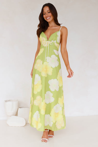 Soaking Up Maxi Dress Green