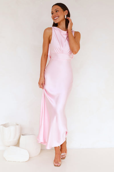 Rosalie Satin Maxi Dress Pink