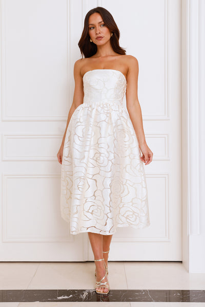 Nora Strapless Midi Dress Butter