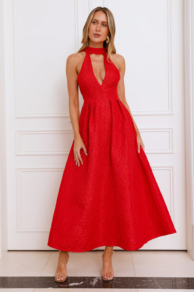 Romance In Paris Maxi Dress Red