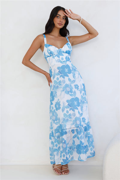 Sky Meet Sea Maxi Dress Blue