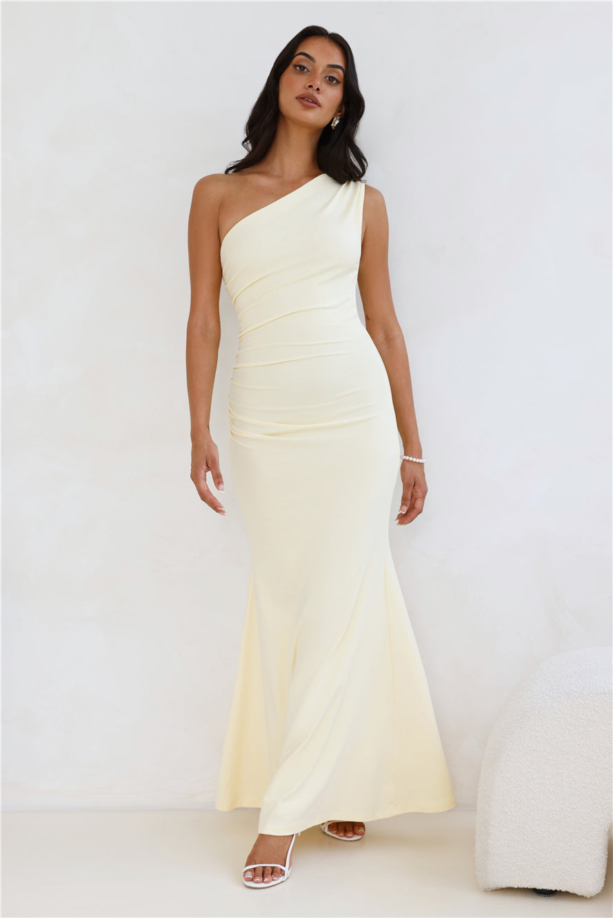 Marlowe One Shoulder Maxi Dress Yellow
