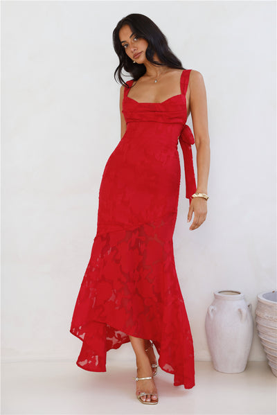 Enchanted Empire Maxi Dress Red