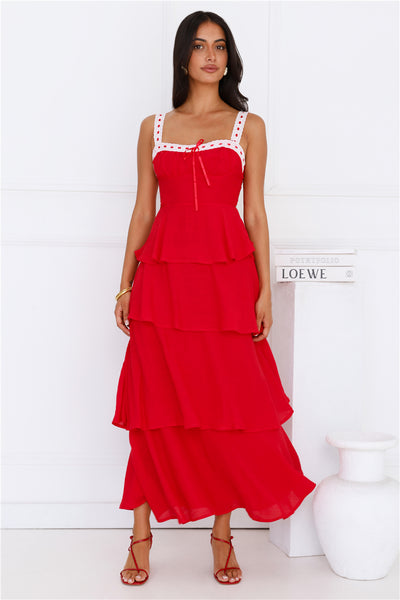 Sunkissed And Serene Maxi Dress Red