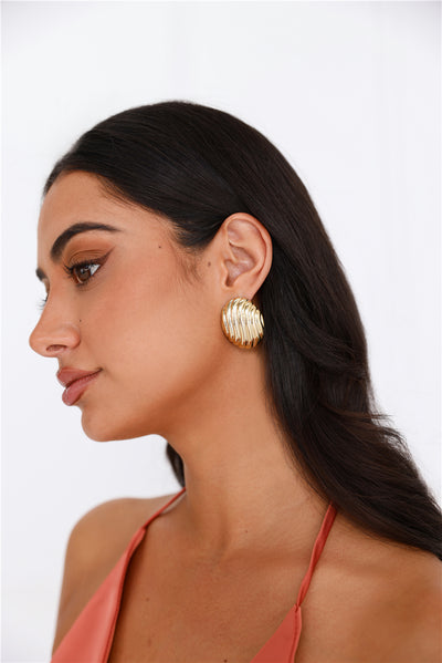 18k Gold Plated She's Golden Earrings Gold