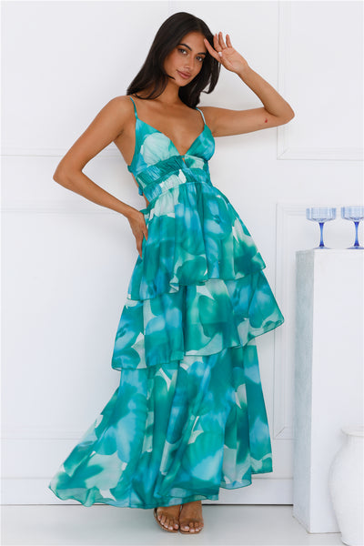 Electric Dreams Maxi Dress Green