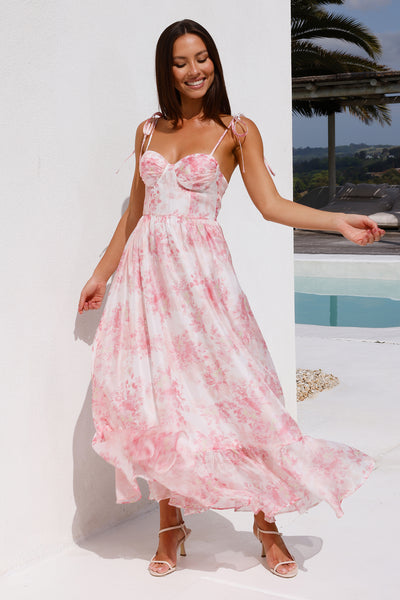 Moonlit Gardens Maxi Dress Pink