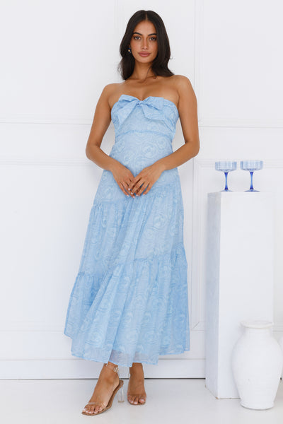 Twilight Night Strapless Maxi Dress Blue